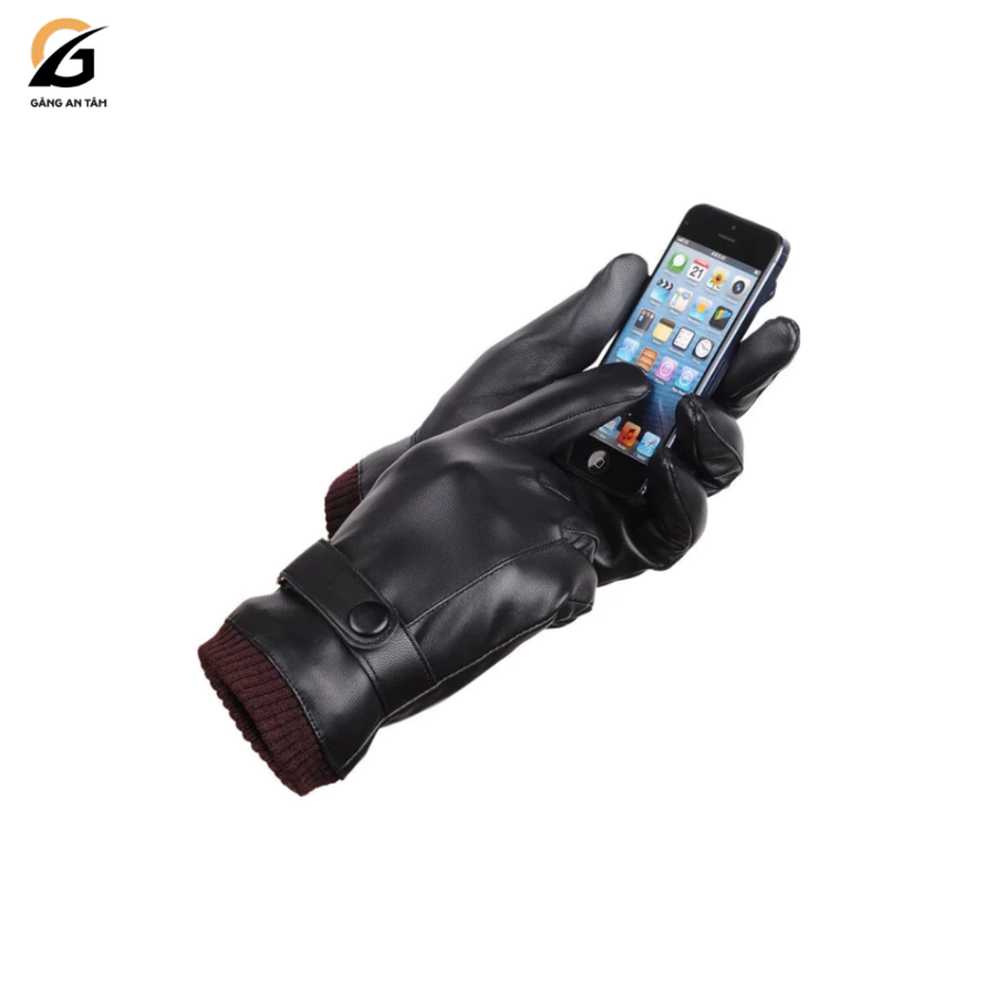 Găng tay da chống nước cảm ứng lót nỉ giữ ấm đi phượt đi chơi - Ảnh 5